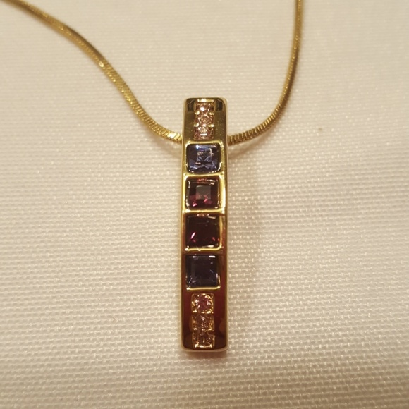 Lia Sophia Ultra Violet NWOT Cut Crystal Necklace - Picture 2 of 4